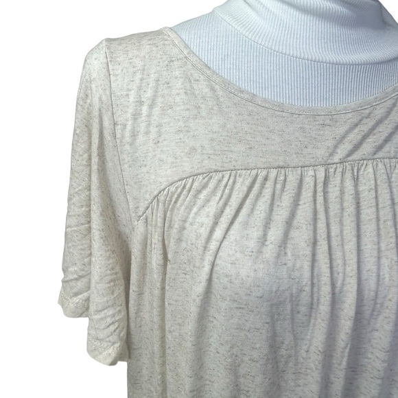 New Free People Tiered Dress Low Scoop Back Oversized Heathered Oatmeal - Picture 2 of 5